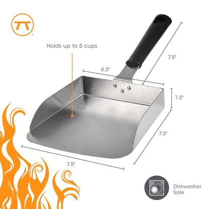 Outset Griddle Scoop Stainless Steel, XL 5 Cup Food Shovel with Handle Outset