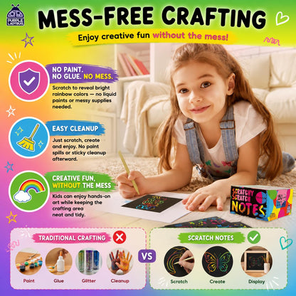150 Rainbow Scratch Art Paper Mini Notes - Ideal Stocking Stuffers for Kids 🍁 All In One Marketplace Canada