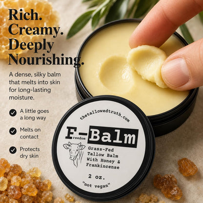 The Tallowed Truth F-Balm - All-In-One Premium Tallow Balm for Face & Body – Grass-Fed, Grass-Finished with Soft Sweet Scent of Honey & Frankincense – 5 Ingredients Only – Made in Canada - 2 oz - Available at All In One Marketplace Canada