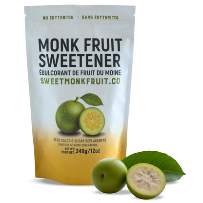 SweetMonkFruit Pure Monk Fruit Sweetener - No Erythritol, Zero Calorie, Keto-Friendly, 340g
