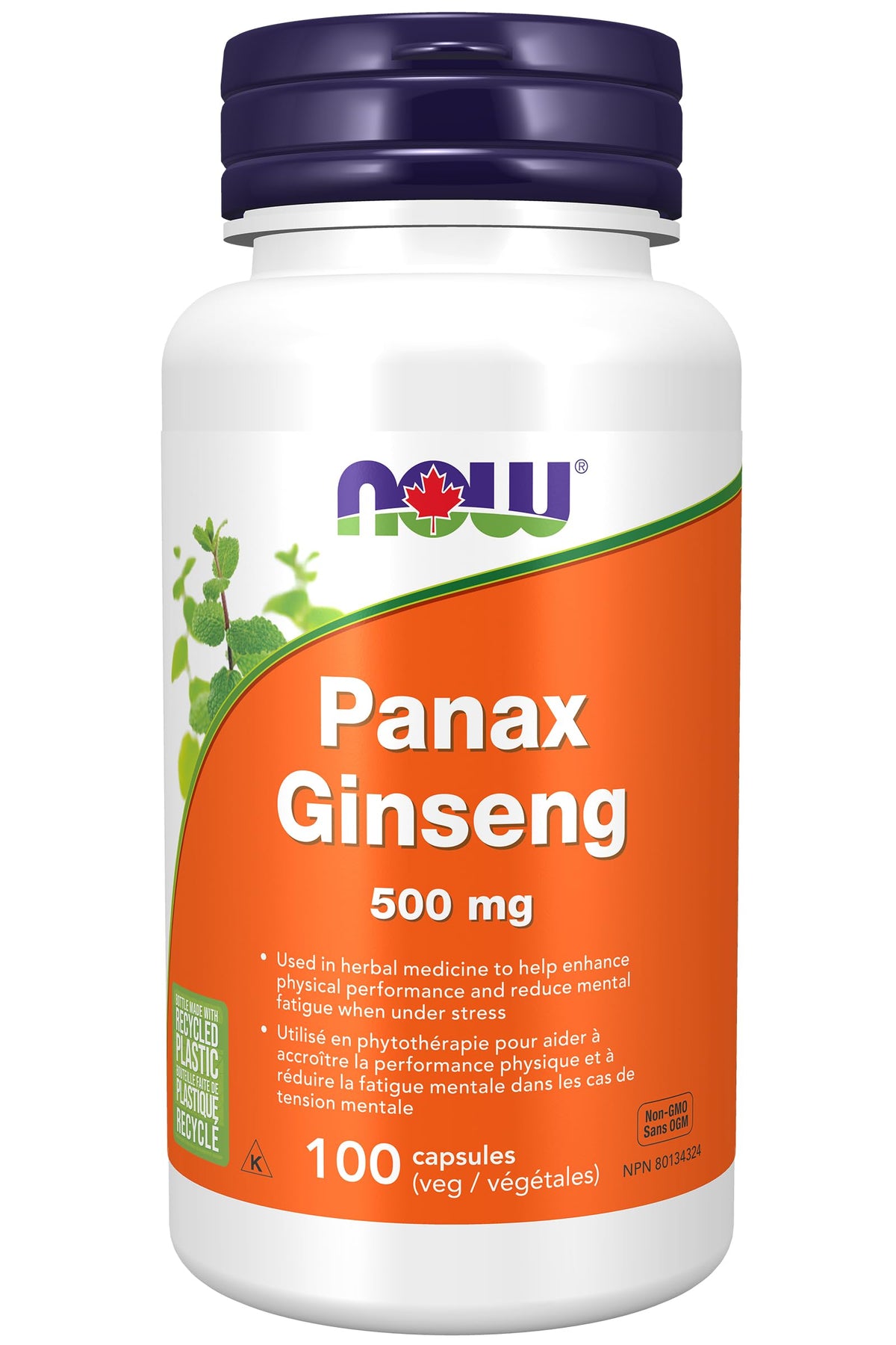 NOW Supplements, Panax Ginseng (Root) 500 mg, Adaptogenic Herb, 100 Veg Capsules