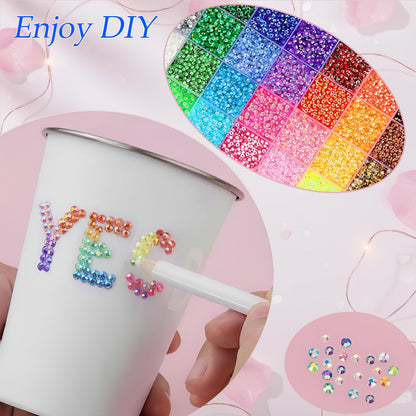 CyanHall Bedazzling Kit with 40 Colors, 32000 Pcs 3mm Flatback Rhinestones Resin Jelly Gems for Bedazzling, Rhinestone Kit with B7000 Glue for Nail Rhinestones, Shoes, Crafts, Diamond Art & DIY Bedazzler Projects - Available at All In One Marketplace Canada