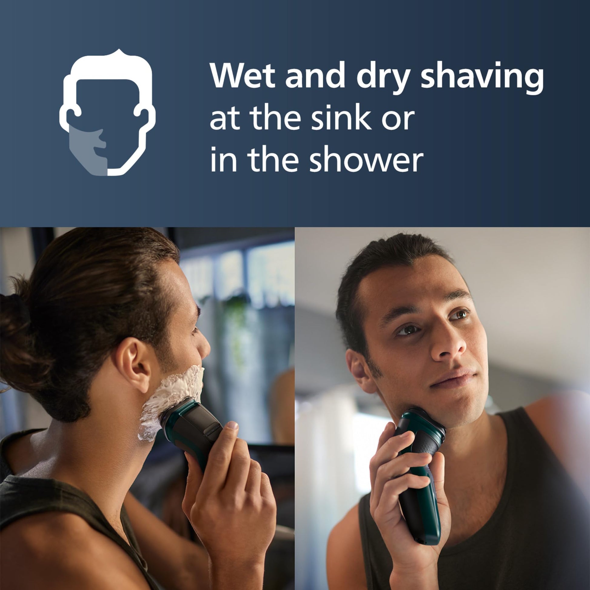 Philips Shaver 3000X Series, Wet and Dry Electric Shaver, SkinProtect Technology, Pop-up Trimmer, P-cap, Dark Forest Green, Model X3002/00 - Available at All In One Marketplace Canada