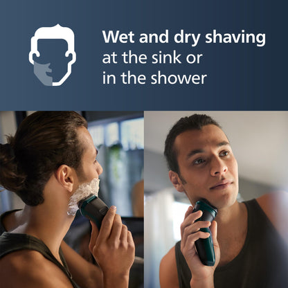 Philips Shaver 3000X Series, Wet and Dry Electric Shaver, SkinProtect Technology, Pop-up Trimmer, P-cap, Dark Forest Green, Model X3002/00 - Available at All In One Marketplace Canada