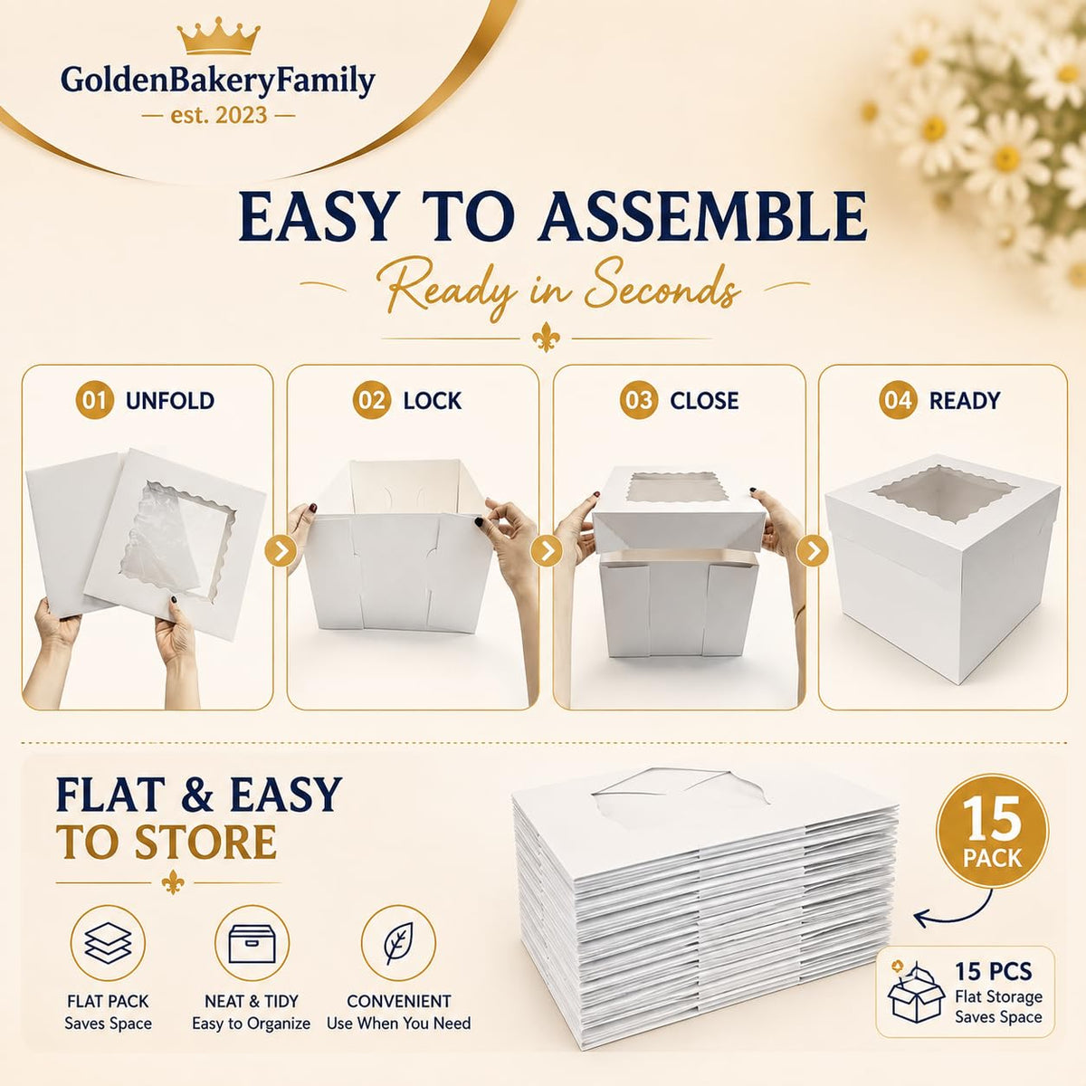 12 in Cake Boxes,20 Pack Cake Boxes with Cake Boards(10 Boxes & 10 Boards) 🍁 All In One Marketplace Canada