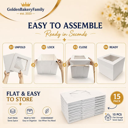 12 in Cake Boxes,20 Pack Cake Boxes with Cake Boards(10 Boxes & 10 Boards) 🍁 All In One Marketplace Canada