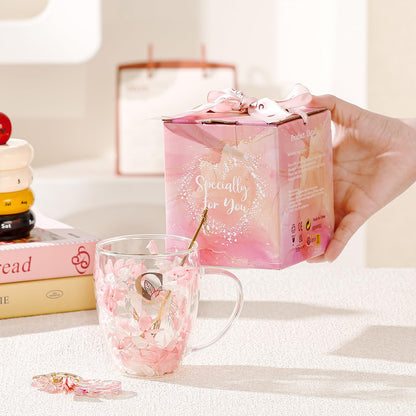 Gift for Women Cute Double Wall Glass Coffee Mug Tea Cup with Spoon Personalized Monogrammed Gift Birthday Christmas Valentine Mother's Day Christmas for Mom Wife Friends Stocking Stuffers (S) 🍁 All In One Marketplace Canada