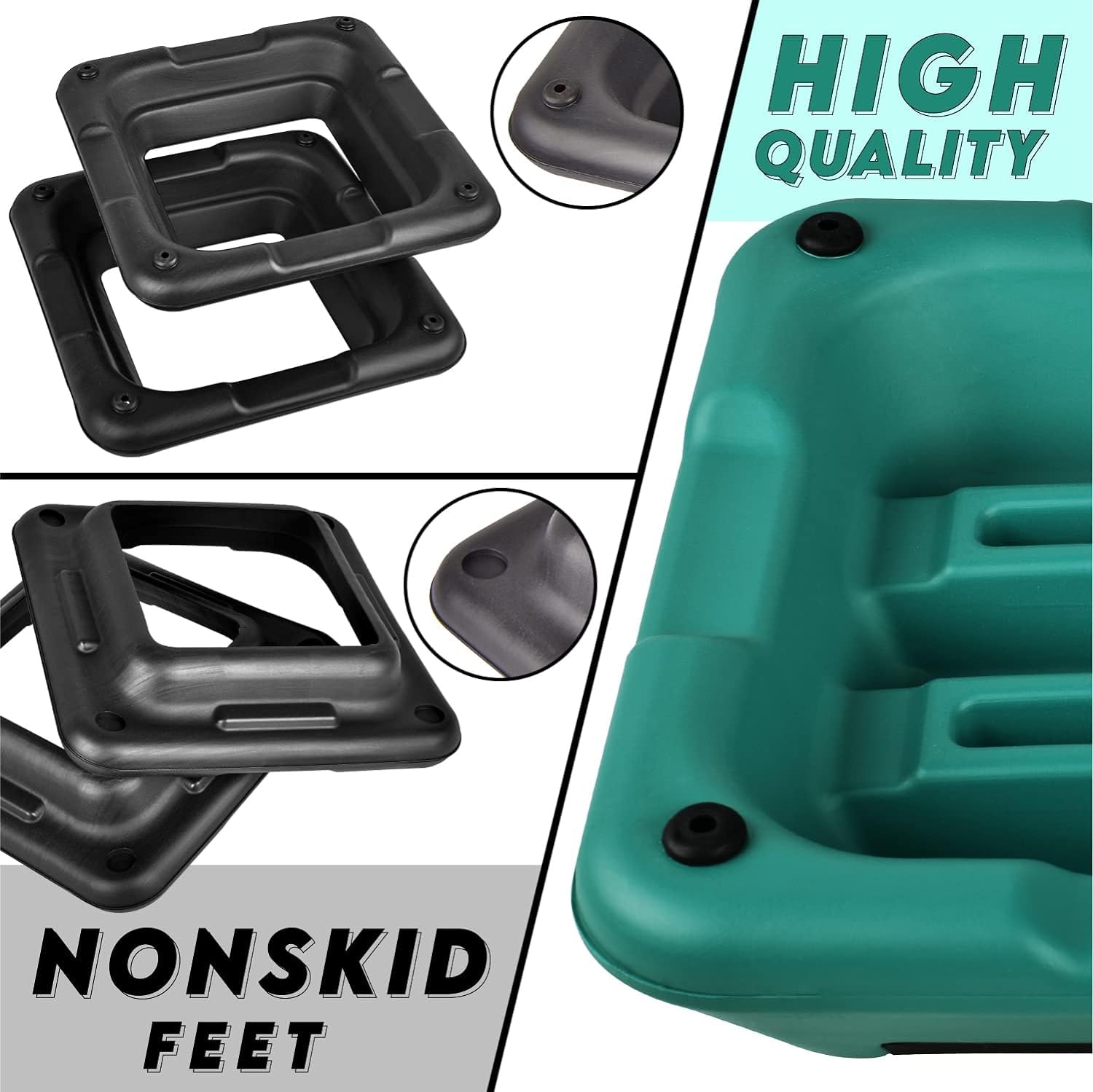 Yes4All High Arobic Step Platform & Stackable Risers - Adjustable 4"/6"/8"/10"/12" Height - Choose Full Step Platform Set or 2-Pack Stackable Risers, Customize for Cardio & Aerobic Exercise - 4 Risers, Black/Green YES4ALL