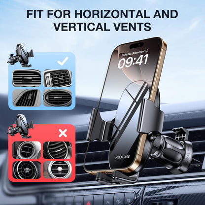 Miracase Phone Holder for Car Vent【2026 Wider Clamp & Metal Hook】 Car Phone Holder Mount for Vent Clip Hand Free Cell Phone Car Mount for iPhone 17 Pro Max 16 15 14 13 12 Samsung S25 Car Accesorries - Available at All In One Marketplace Canada