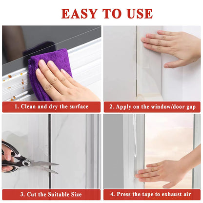 Dstorelhp Transparent Weather Stripping Tape, Window Insulation Kit 🍁 All In One Marketplace Canada