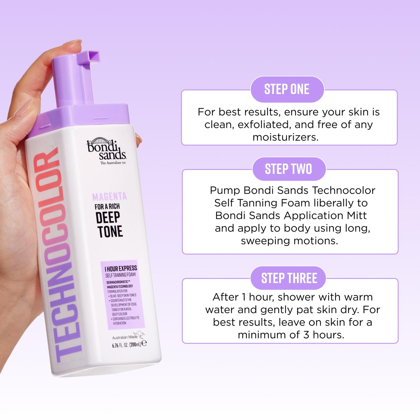 BONDI SANDS TECHNOCOLOR 1 HOUR EXPRESS SELF TANNING FOAM MAGENTA 200mL (CANADA) Bondi Sands