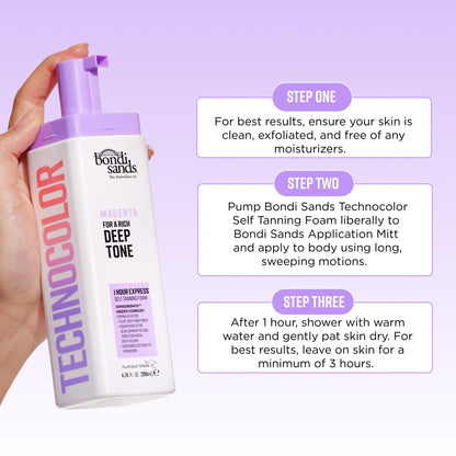 BONDI SANDS TECHNOCOLOR 1 HOUR EXPRESS SELF TANNING FOAM MAGENTA 200mL (CANADA) Bondi Sands