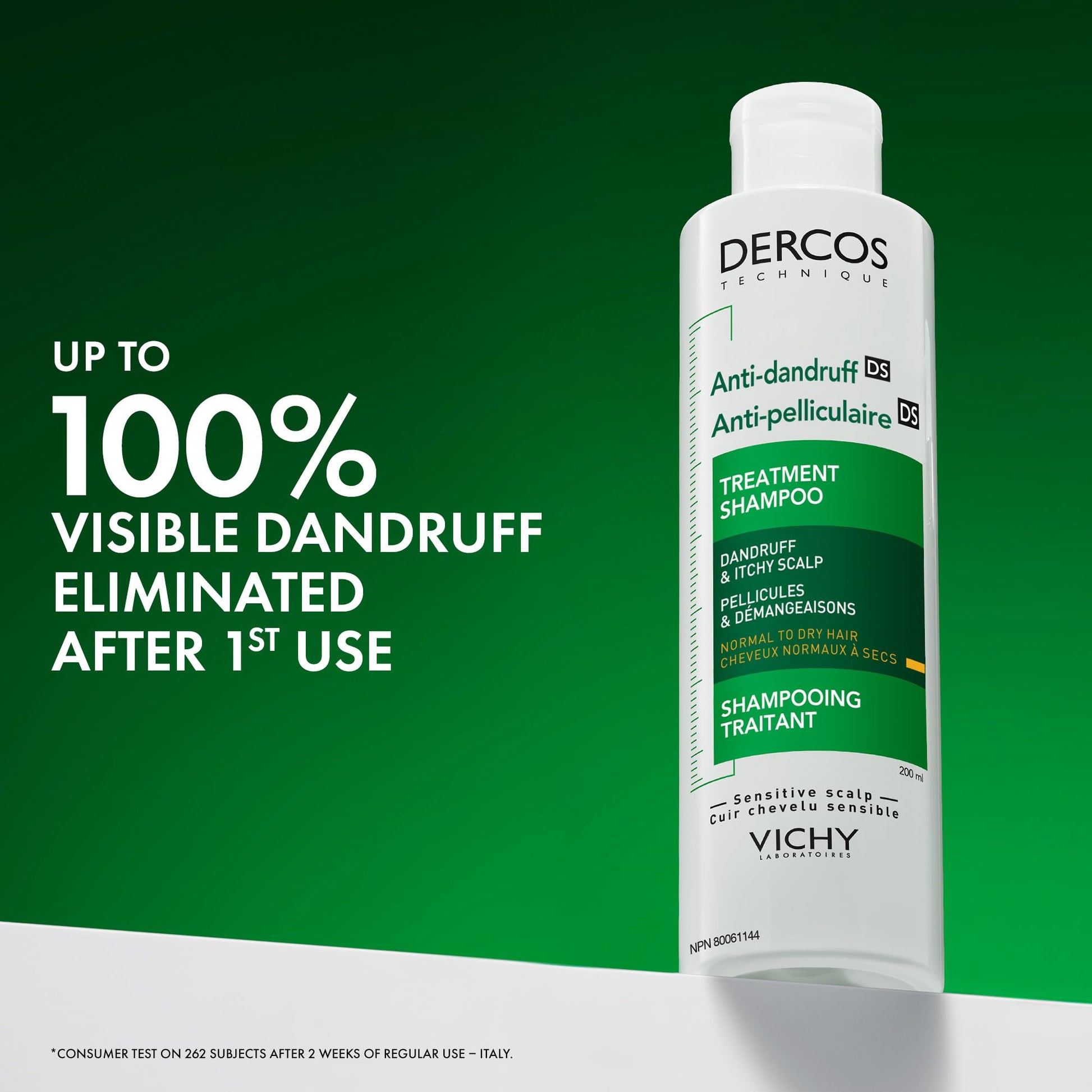 Vichy Dercos Dandruff Shampoo for Dry-Normal Hair, Anti Dandruff Soothing Scalp Care with Selenium DS & Salicylic Acid, Reduces Visible Dandruff Flakes & Improves Scalp Health, 390mL - Available at All In One Marketplace Canada