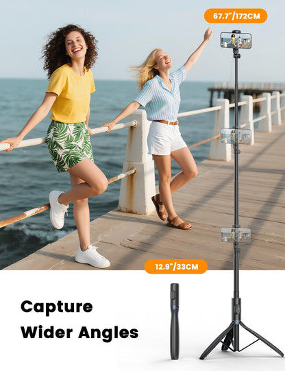 ANXRE 67.7" Photographic Tripod Stand with Light, NT99 Tripod Stand for Cell Phone & Camera & Gopro, Travel Stand Holder with Remote for Content Creator Video Recording - Available at All In One Marketplace Canada