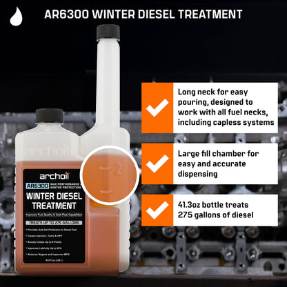Archoil AR6300 Winter Diesel Treatment (41 oz) Treats 275 Gallons, Diesel Anti-Gel Additive, Lubricity Improver, Cetane Booster, Injector Cleaner, DPF & Turbo Deposit Control 🍁 All In One Marketplace Canada