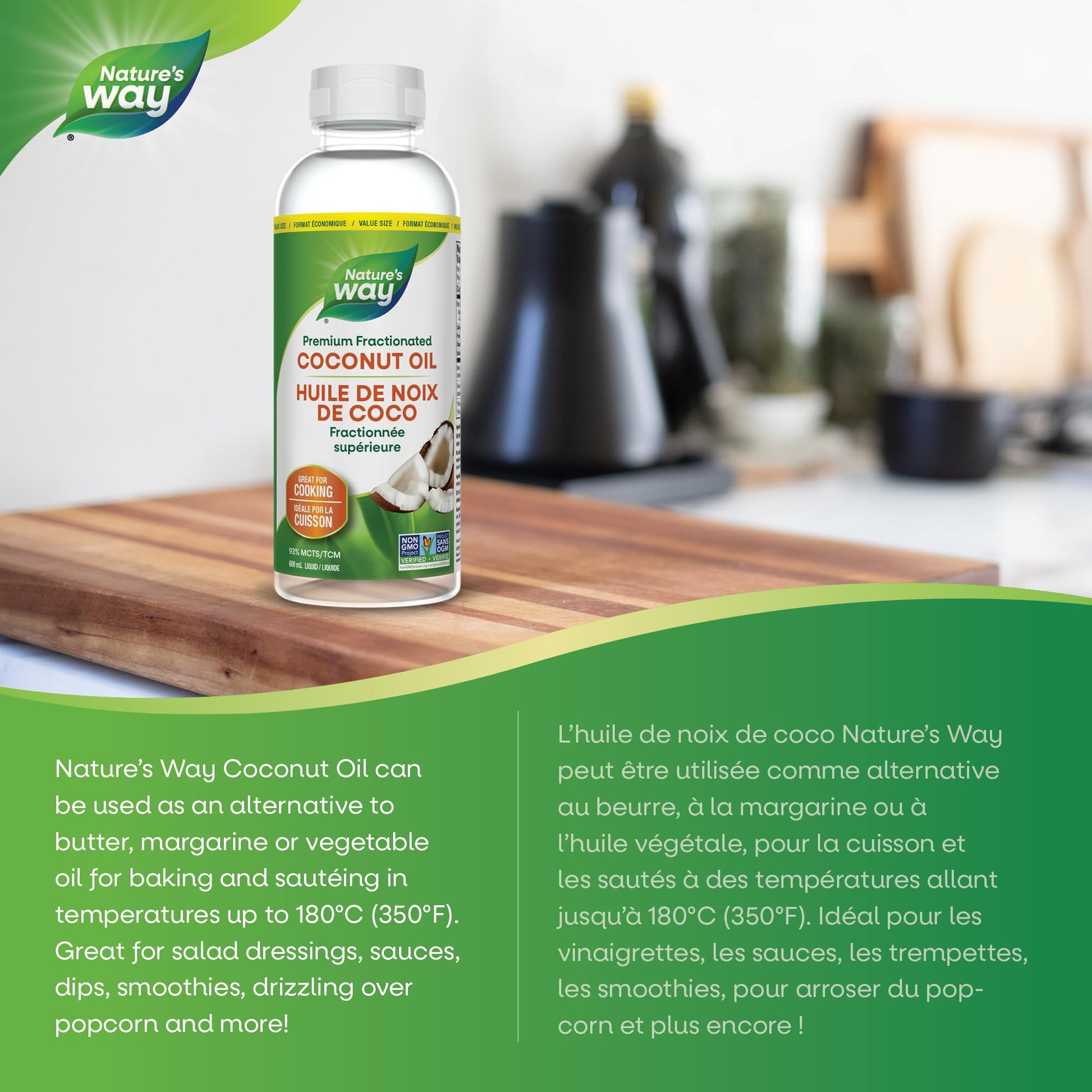 Nature's Way Premium Coconut Oil, Great for Cooking, Liquid, 600 ml Nature's Way