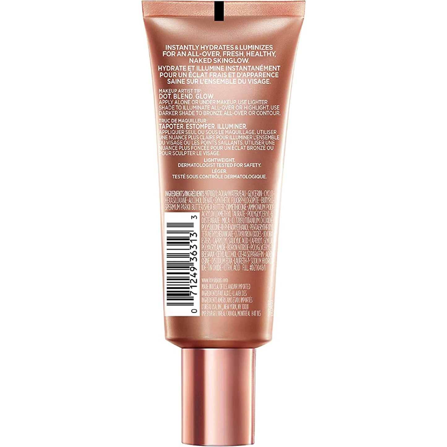 L’Oréal Paris True Match Lumi Glotion, Highlighter, Natural Glow Enhancer for Face & Body, Makeup, Instantly Hydrates and Illuminates Skin, Sheer Color Tint, Offers a Sunkissed Glow, 904 Deep, 40 mL