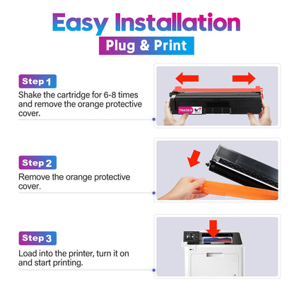 ONLYU Compatible Toner Cartridge Replacement for Brother TN436 TN431 TN433 for HL-L8360CDW MFC-L8900CDW HL-L8360CDWT HL-L8260CDW MFCL8610CDW MFCL9570CDW Printer (1Black,1Cyan,1Magenta,1Yellow)