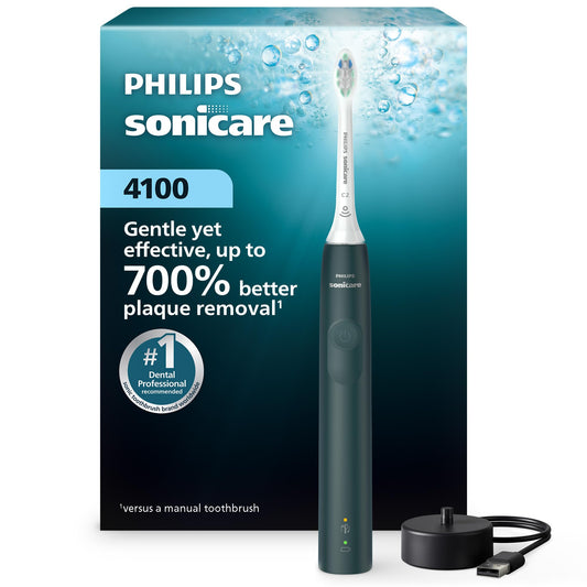 Philips Sonicare 4100 Rechargeable Electric Toothbrush, Forest Green, HX3681/28