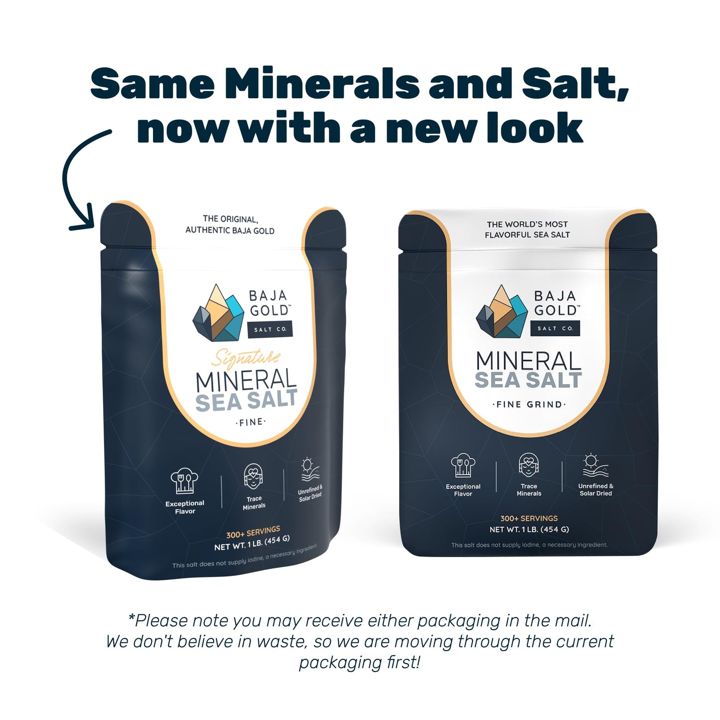 Baja Gold Mineral Sea Salt – Fine Grind, Unrefined, 1 lb Resealable Bag