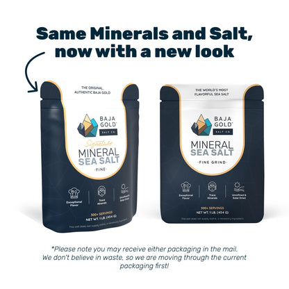 Baja Gold Mineral Sea Salt – Fine Grind, Unrefined, 1 lb Resealable Bag