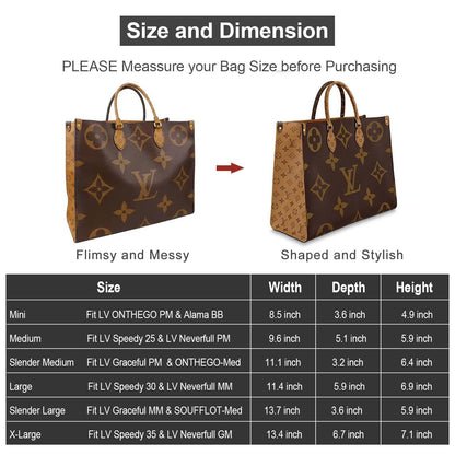 OMYSTYLE Purse Organizer Insert, Felt Tote Bag Organizer Insert with 5 Sizes, Handbag Dividers for Inside Purse, Compatible with Longchamp, Neverful, Speedy and More