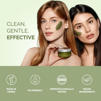 PLANTIFIQUE Clay Mask with Avocado & Superfoods - Korean Face Masks Skincare Products - Dermatologically Tested - Masque Visage Beauté - Gift Idea, 110g / 3.88 fl oz - Available at All In One Marketplace Canada