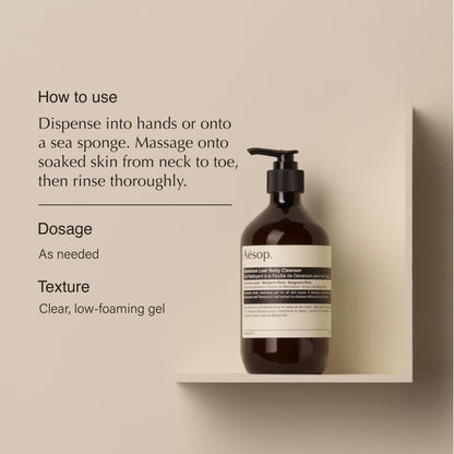 Aesop Geranium Leaf Body Cleanser | Gentle Shower Gel with Geranium, Mandarin and Bergamot Essential Oil Blend to Refresh & Balance Skin | 500 mL / 16.9 oz 🍁 All In One Marketplace Canada Aesop