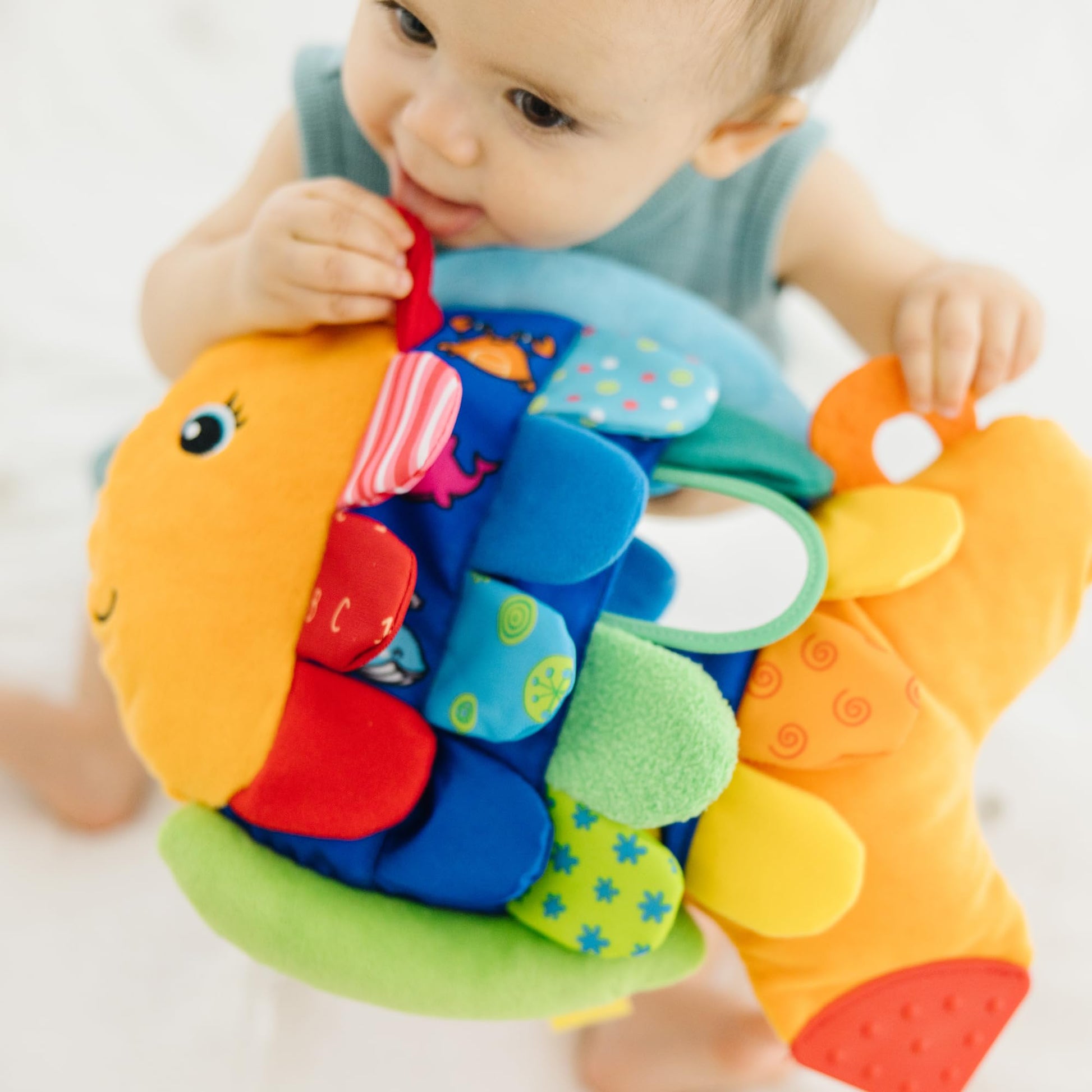 Melissa & Doug K’s Kids, Flip Fish Stuffed Animal, Soft Baby Book, Multi-Textured Squeaking & Crinkling Infant Sensory Toys for Babies with Baby Mirror, Tummy Time Toys for Infants Ages 0–9 Months 🍁 All In One Marketplace Canada Melissa & Doug