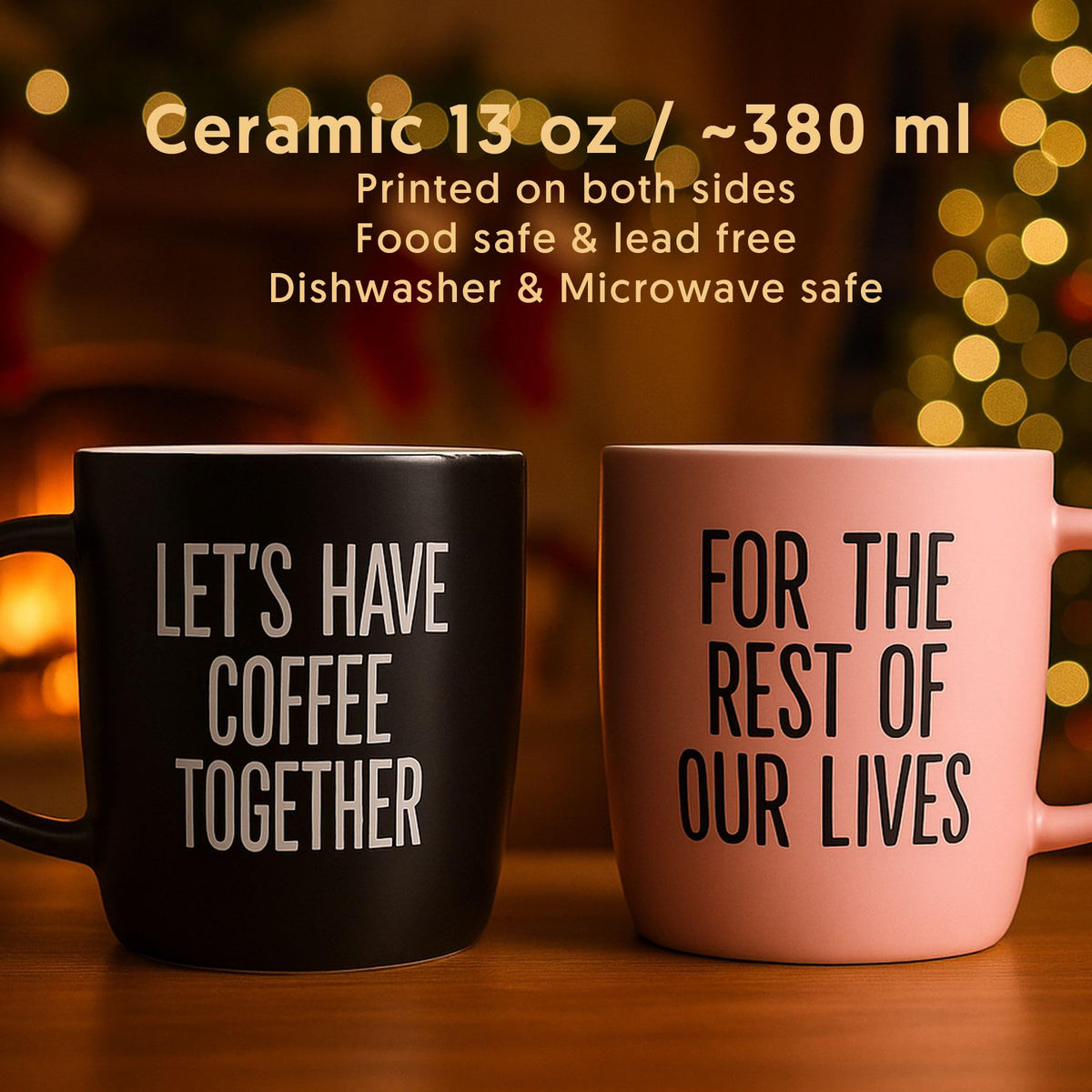 Triple Gifffted Lets Have Coffee Together Mug Set for Couples,380ml Ceramic 🍁 All In One Marketplace Canada