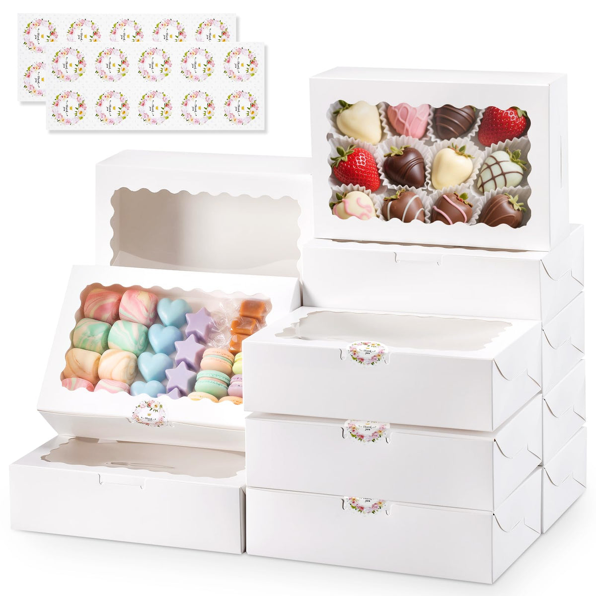 YODYZJ Cookie Boxes with Window, Pack of 20, 9x6x2.5 Inches 🍁 All In One Marketplace Canada