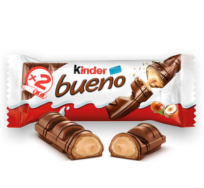 Kinder Bueno Milk Chocolate Hazelnut Wafer Bars - 2 Pack (43g)