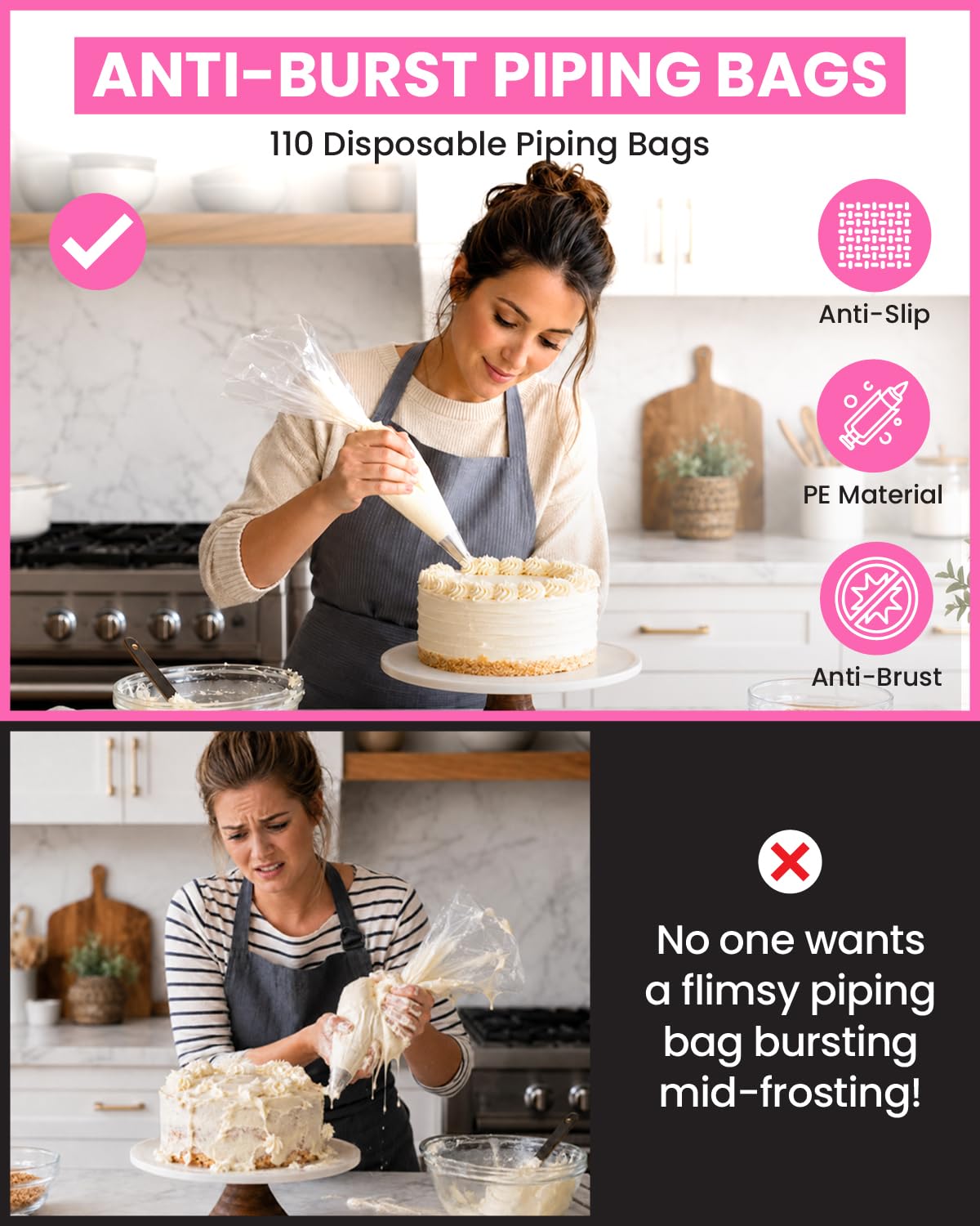 RFAQK 200 PCs Cake Decorating Kit with Cake Turntable-48 Numbered Easy to use Icing Tips-7 Korean Tips with Booklet & E.Book-Straight & Offset Spatula-Cake Leveler & Other Baking Supplies 🍁 All In One Marketplace Canada