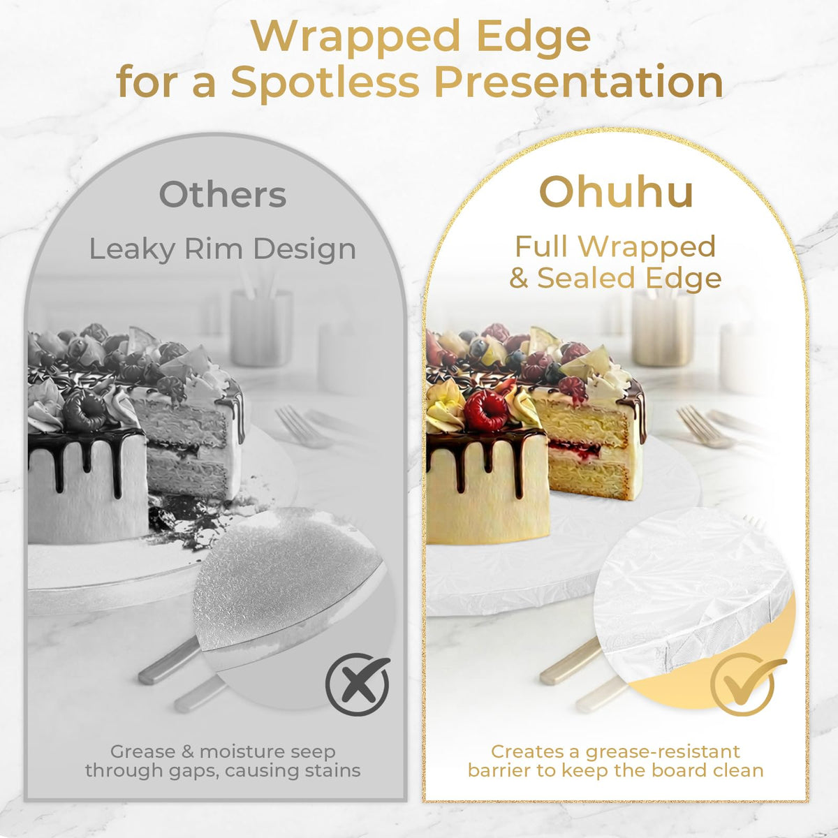 Ohuhu Cake Boards, 12 Pack 10 Inch Round Cake Drums, White 🍁 All In One Marketplace Canada