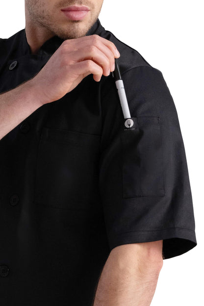 Chef Works Unisex Volnay Chef Coat, Black - New, Medium Chef Works
