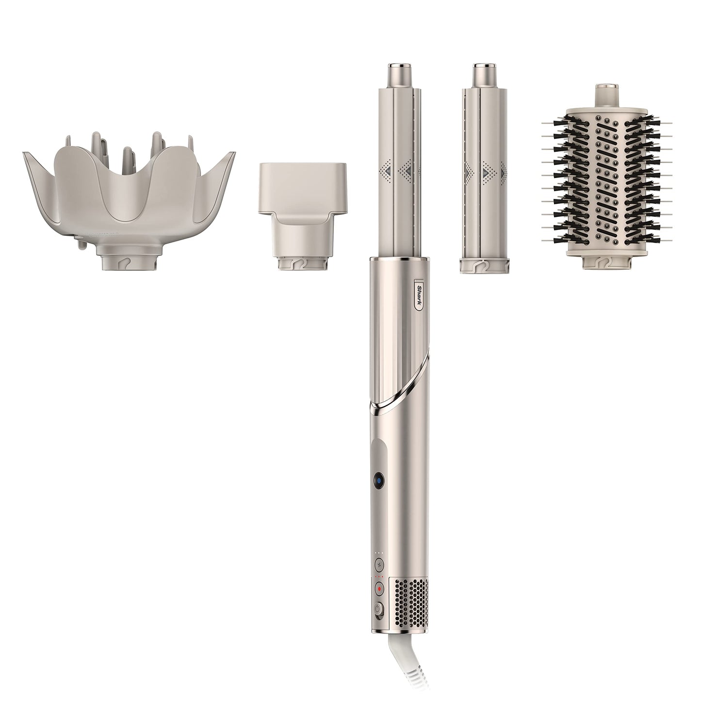 Shark FlexStyle Air Styling & Drying System, Powerful Hair Blow Dryer Multi-Styler Auto-Wrap Curlers, Curl-Defining Diffuser, Oval Brush & Concentrator Attachment, HD435C (Canadian Version), Stone Shark