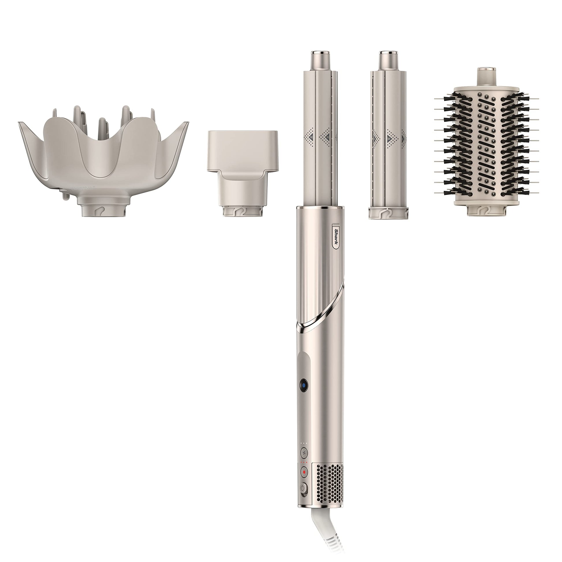 Shark FlexStyle Air Styling & Drying System, Powerful Hair Blow Dryer Multi-Styler Auto-Wrap Curlers, Curl-Defining Diffuser, Oval Brush & Concentrator Attachment, HD435C (Canadian Version), Stone Shark