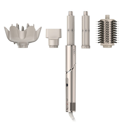 Shark FlexStyle Air Styling & Drying System, Powerful Hair Blow Dryer Multi-Styler Auto-Wrap Curlers, Curl-Defining Diffuser, Oval Brush & Concentrator Attachment, HD435C (Canadian Version), Stone Shark