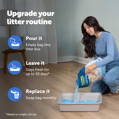 PetSafe ScoopFree Premium Fresh Crystal Cat Litter, 3-Pack – Lightly Scented Litter – Superior Odor Control – Low Tracking for Less Mess – Lasts Up to 6 Months, 24 lbs Total (3 Pack of 8 lb Bags)