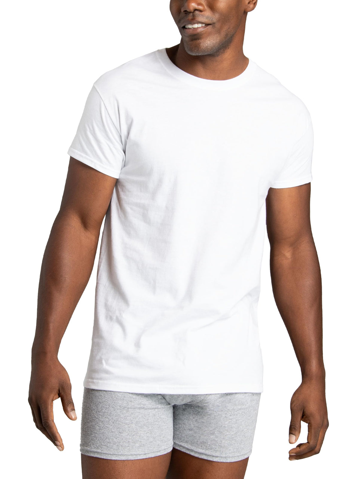 Fruit of the Loom Men's Stay Tucked Crew T-Shirt - X-Large - White (Pack of 6)