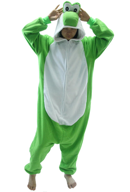 Medium Green Dinosaur Unisex Onesies Kigurumi Pajamas Easter Halloween Christmas Carnival Disguise Costume Outfits For Adults Disfraz Jumpsuit Sleepwear Winter Lounge Women Men's Pjs Couple Suits 🍁 All In One Marketplace Canada