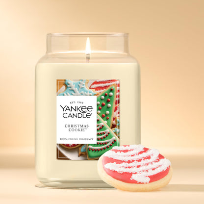 Yankee Candle Large Jar Scented Candle with up to 150 Hour Burn Time, Premium Plant Wax Blend for Cleaner Consistent Burn and Room Filling Fragrance, 22 oz, Christmas Cookie Yankee Candle