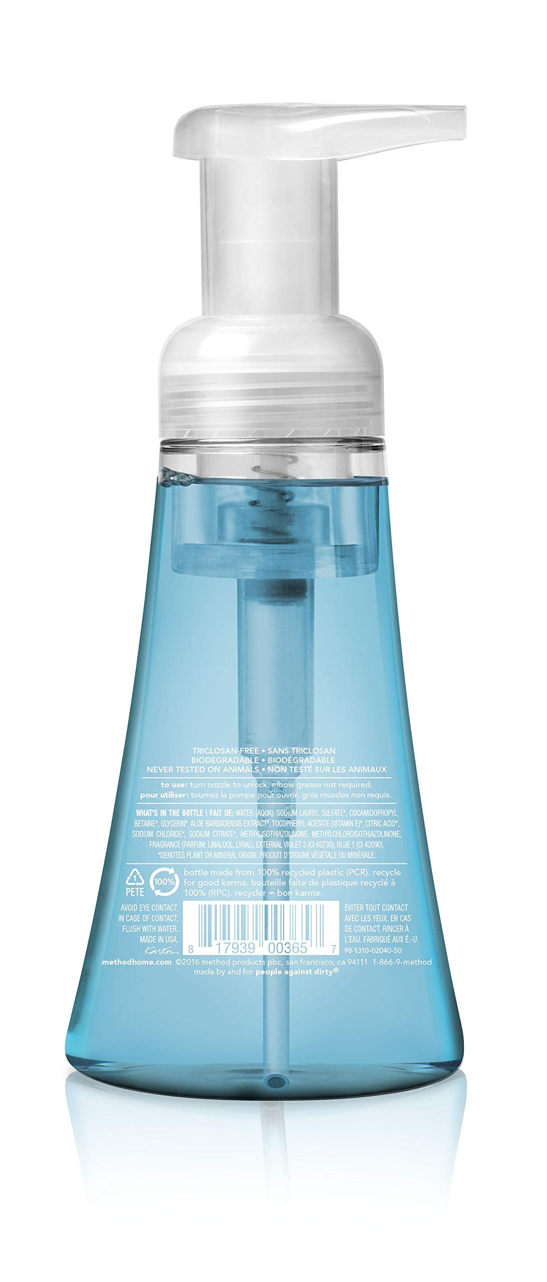 Method Foaming Hand Soap, Biodegradable Formula with Foaming Soap Dispenser Made of 100% Recycled Plastic, Sea Minerals Scent, 300 ml Soap Pump Bottles, 6 Pack Method