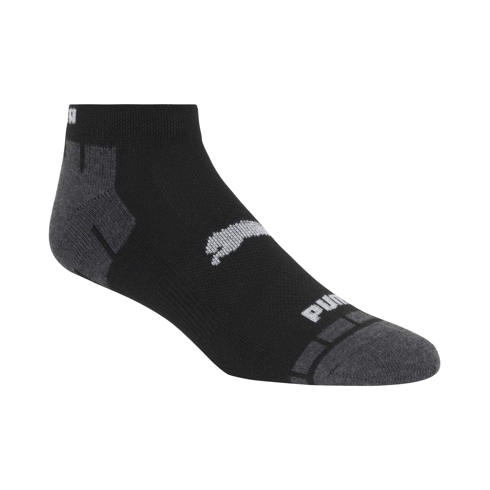 PUMA Men's 8 Pack Low Cut Running Socks, Black, 10 1 US