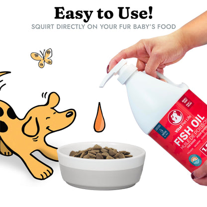 Fish Oil for Dogs 1.89 L - Healthy Skin & Coat, Salmon, Pollock, All Natural Supplement for Pets, Itching Scratching Allergy & Inflammation Defense, Omega 3 EPA DHA, Brain & Heart Health