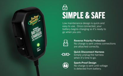 Battery Tender 021-0123 Battery Tender Junior 12V, 0.75A Battery Charger will charge and maintain your battery so that it is ready to go when you are! It's lightweight, fully automatic and easy to use Battery Tender