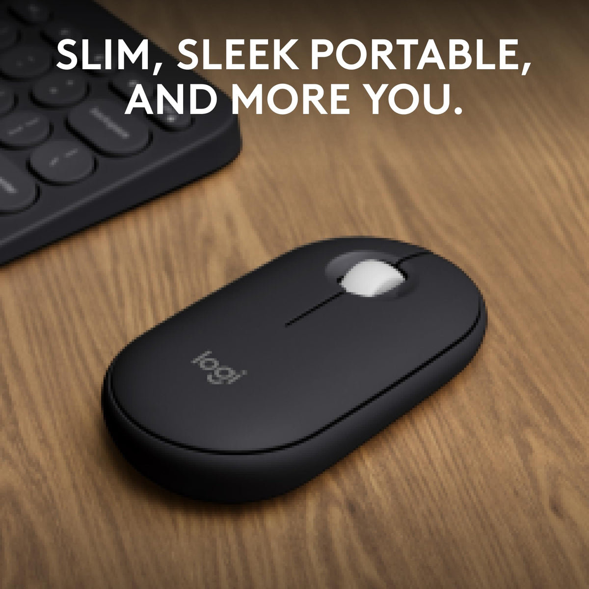 Logitech Pebble Mouse 2 M350s Slim Bluetooth Wireless Portable - Black