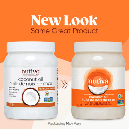 Nutiva Organic Steam-Refined Coconut Oil, 1.6 L, Non-GMO, Fair Trade | Vegan, Keto & Paleo, Neutral Flavor and Aroma for Cooking & Natural Moisturizer for Skin and Hair 🍁 All In One Marketplace Canada