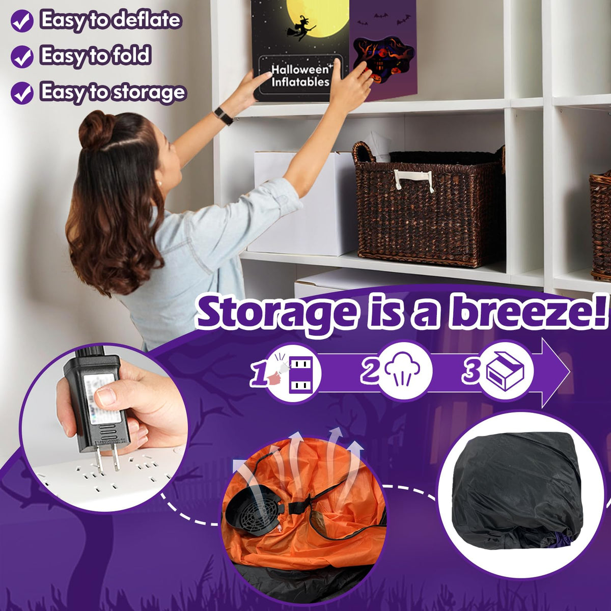 Danxilu 8FT Halloween Inflatables Outdoor Decorations Blow Up Pumpkin & Cat 🍁 All In One Marketplace Canada