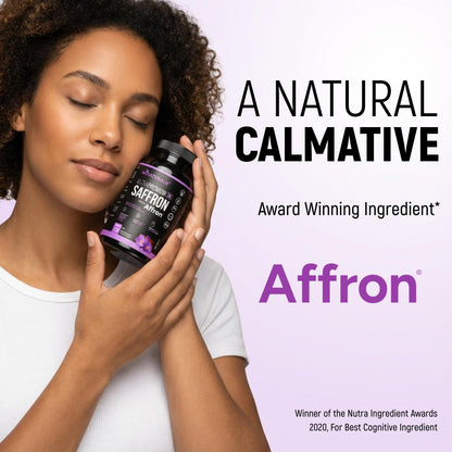 miNATURALS Saffron Supplements 120 Capsules | Clinically Studied Affron Saffron Extract | Stress & Mood Support for Men, Women & Teens | Pure Saffron Pills - Available at All In One Marketplace Canada